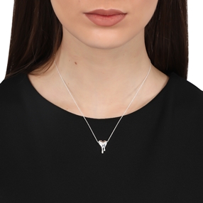 Melting Heart short silver necklace with heart-