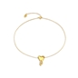 Melting Heart Necklace With 18K Yellow Gold Plated Silver 925° Chain-