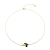 Anima Olea short silver necklace with leaves and olive motif