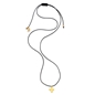 Fashionable.Me II Cord Necklace with Silver 925° 18K Yellow Gold Plated Cross Motif -