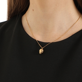 Fashionable.Me Gold Plated Chain Necklace with Beehive Motif-