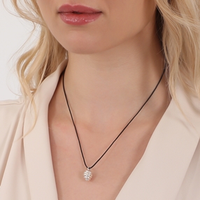 Fashionable.Me II Cord Necklace With Silver 925° Beehive Motif-