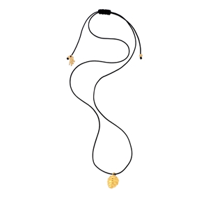 Fashionable.Me II Cord Necklace With Silver 925° Yellow Gold Plated 18K Beehive Motif-