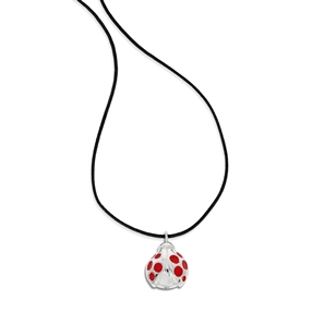 Fashionable.Me Cord Necklace with Silver Ladybug Motif-