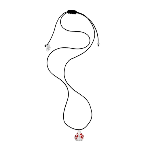 Fashionable.Me II Cord Necklace with Silver 925° Ladybug Motif -