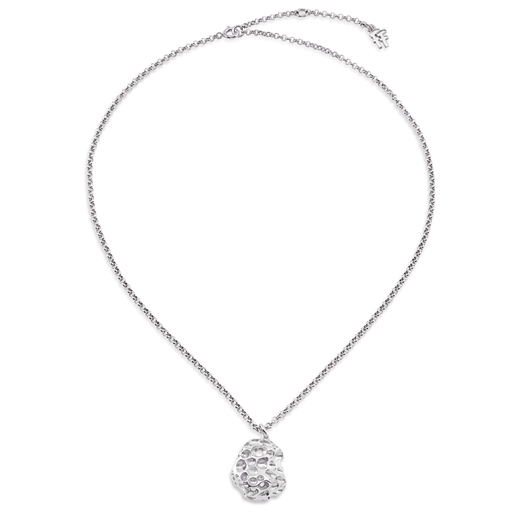 Oh Honey short silver necklace with honeycomb motif-