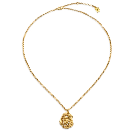 Oh Honey short gold plated necklace with honeycomb motif-
