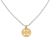 Kallos short silver necklace with gold plated coin motif