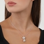 Archaics short silver necklace with carved heart and drop-