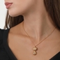 Archaics short gold plated necklace with carved heart and drop-