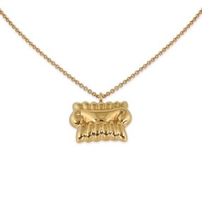 Archaics short gold plated necklace with ionic motif-