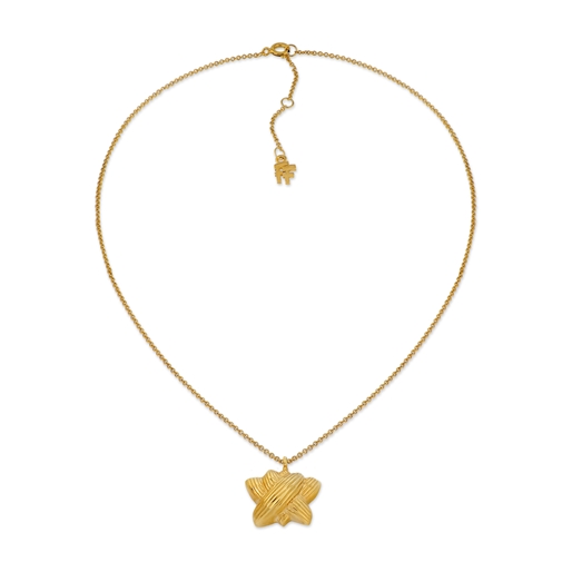 Archaics short gold plated necklace with chiton motif-