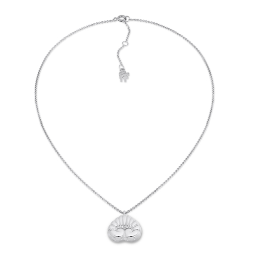 Archaics short silver necklace with anthemion-