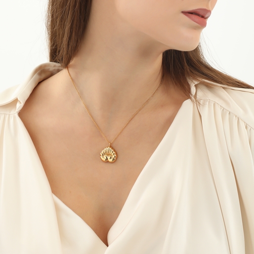 Archaics short gold plated necklace with anthemion-
