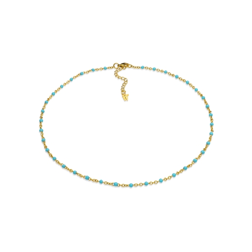 Mare Bello short gold plated necklace with turquoise enamel-