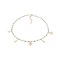Mare Bello short gold plated necklace with green enamel and charms-