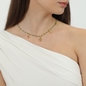 Mare Bello short gold plated necklace with green enamel and charms-