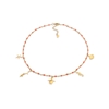 Mare Bello short gold plated necklace with coral enamel and charms