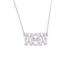 Fashionable.Me short matte silver necklace with word MOM