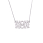 Fashionable.Me short matte silver necklace with word 