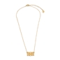 Fashionable.Me short matte gold plated necklace with word 