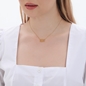 Fashionable.Me short matte gold plated necklace with word 