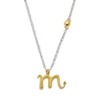 Star Sign short silver necklace with Scorpio sign