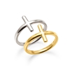 Carma 18k Yellow Gold Plated and Silver Plated Brass Set Ring