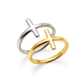 Carma 18k Yellow Gold Plated and Silver Plated Brass Set Ring-