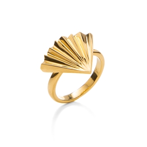 Pleats Bliss 18k Yellow Gold Plated Brass Ring-
