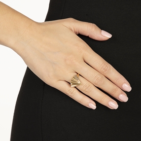 Pleats Bliss gold plated ring-