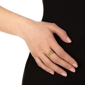 Style DNA gold plated ring-