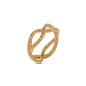 Fluidity Color brass ring with 18K yellow gold plating in spiral eternity motif-