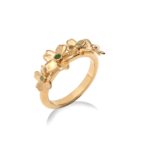 The Dreamy Flower silver 925° ring with with 18K yellow gold plating and flowers motif-