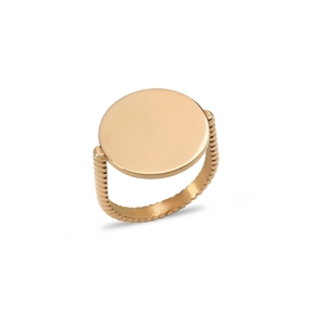 The Simple Reflection gold plated ring with discus motif-
