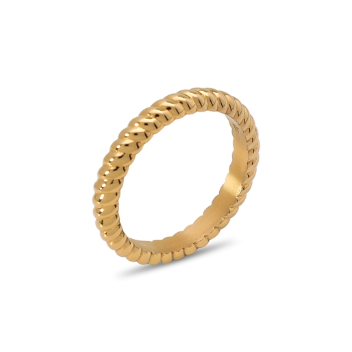 The Simple Reflection 18K Yellow Gold Plated Ring With Discus Motif-