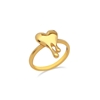 Melting Heart gold plated ring with heart 