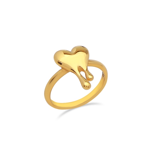 Melting Heart gold plated ring with heart -