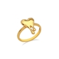 Melting Heart Ring With 18K Yellow Gold Plated Silver 925°-