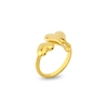 Melting Heart gold plated ring with two hearts