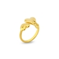 Melting Heart gold plated ring with two hearts-