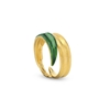 Anima Olea silver ring with olive leaves motif