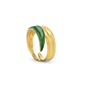 Anima Olea silver ring with olive leaves motif-