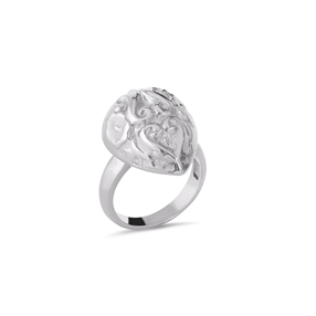 Archaics silver ring carved drop-
