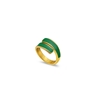 Mare Bello gold plated ring with green enamel