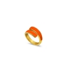 Mare Bello gold plated ring with coral enamel
