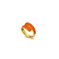 Mare Bello gold plated ring with coral enamel-