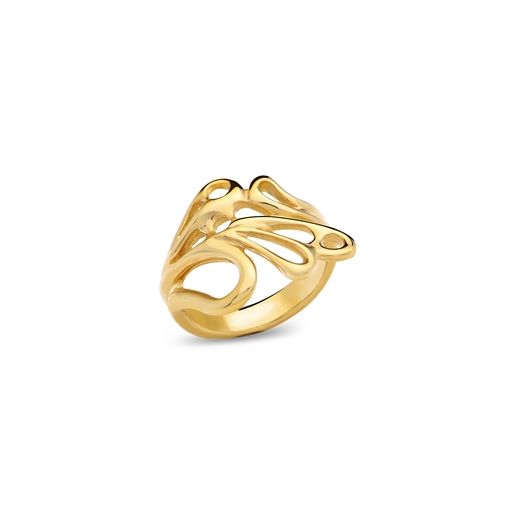 Winged Spirit gold plated ring with wing motif-