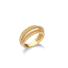 Vivid Symmetries bulky gold plated ring-