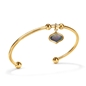 Mod Princess Yellow Gold Plated Bangle Bracelet-